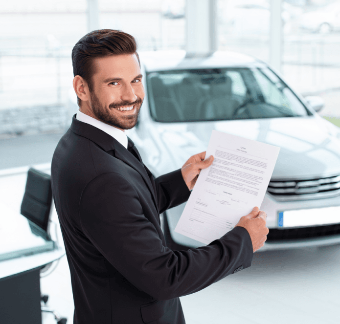 Person happy with simplified auto loan agreement