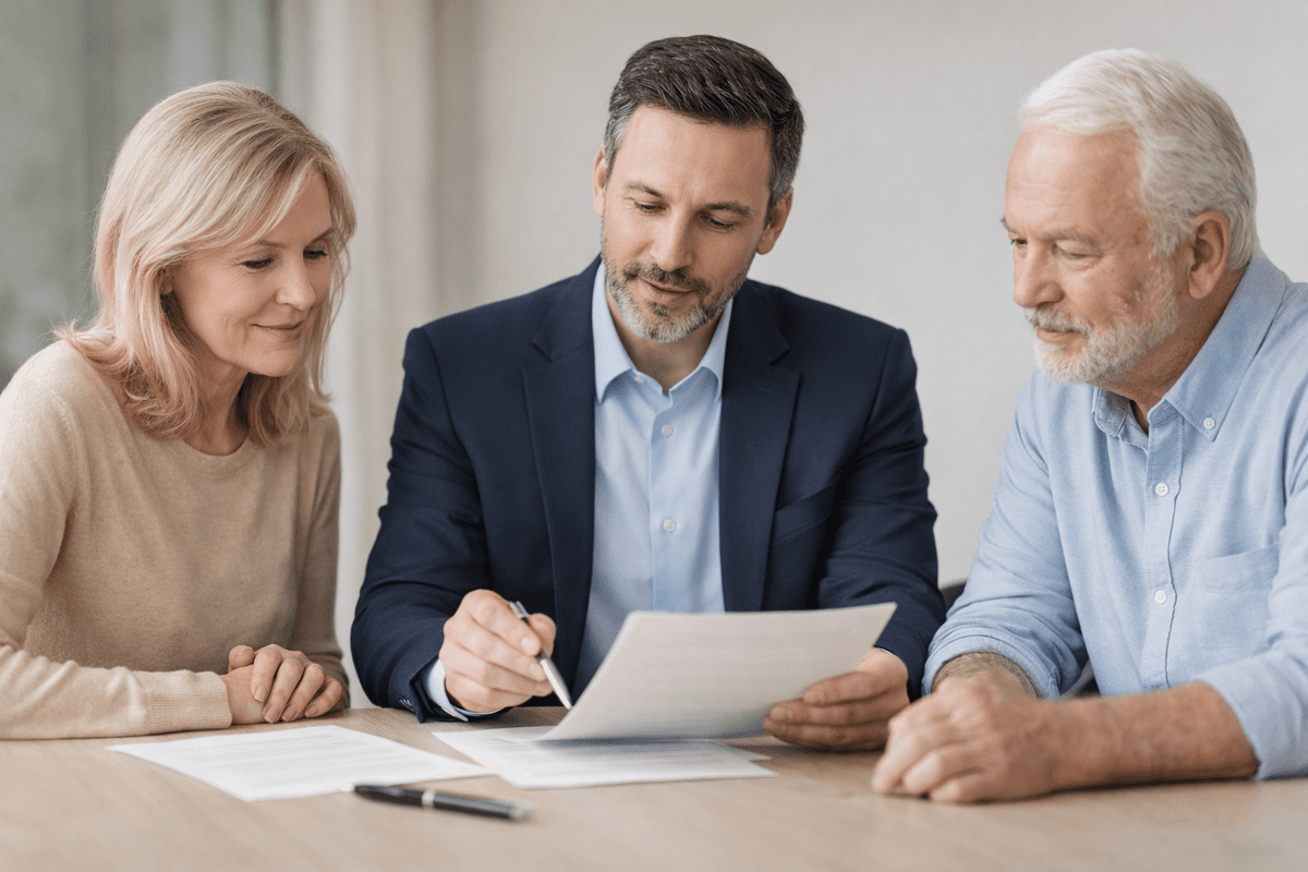 Person reviewing a divorce settlement agreement