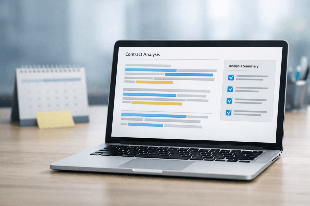 Person using LegalSimplifier.ai to analyze an employment agreement
