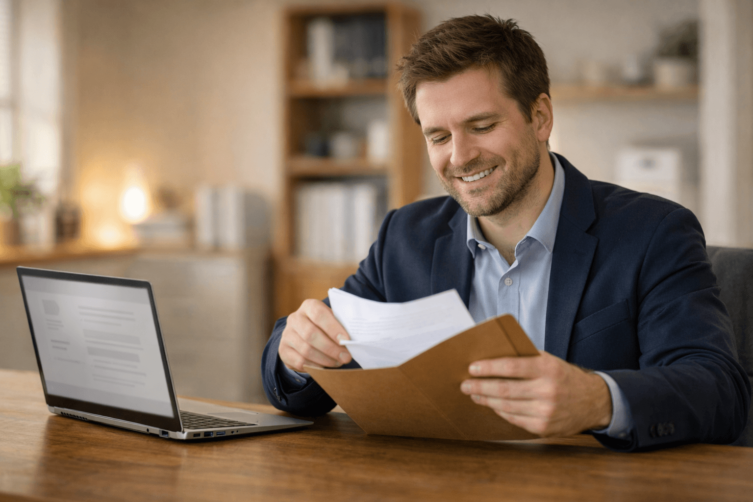 Person happy after understanding their employment agreement