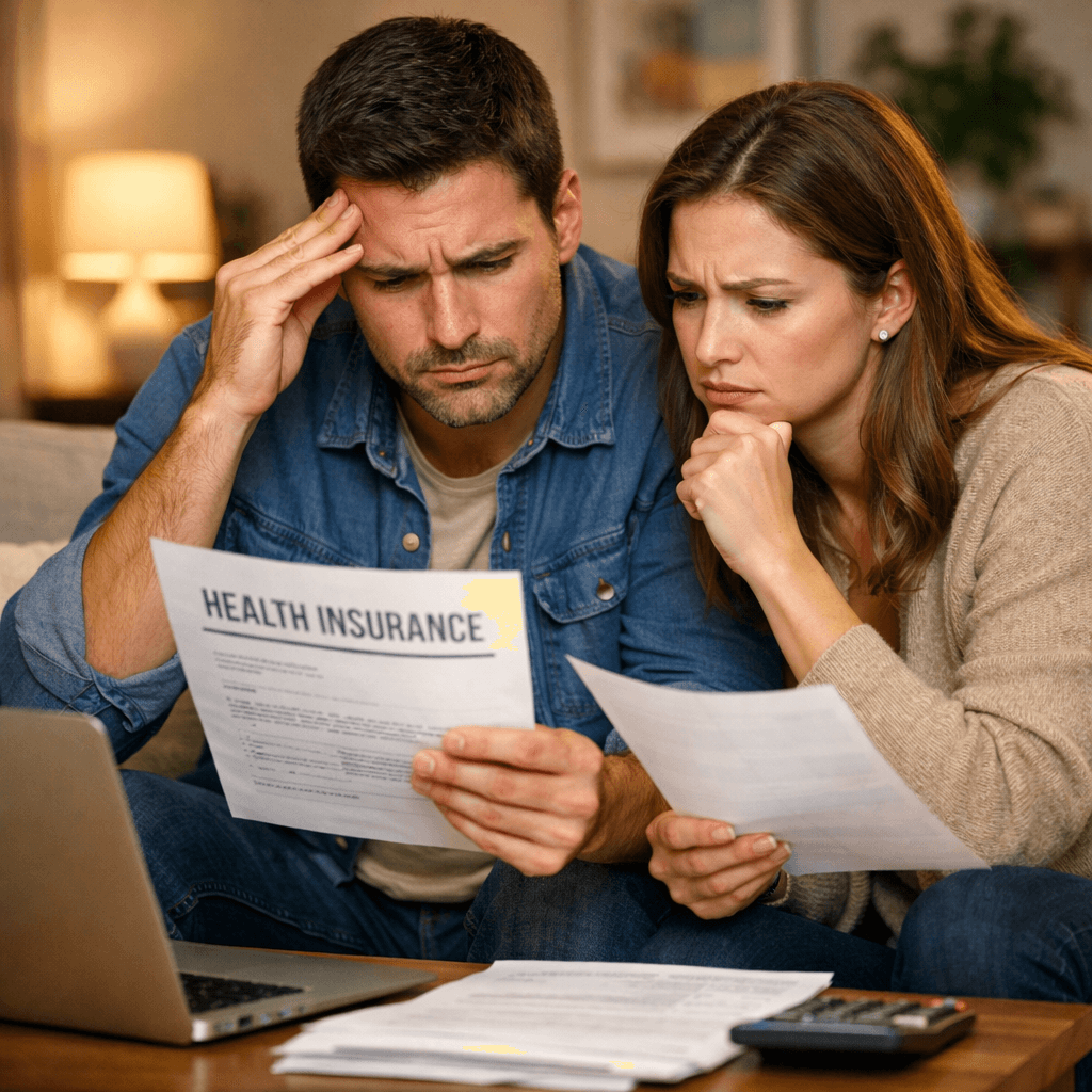 Person confused by health insurance policy