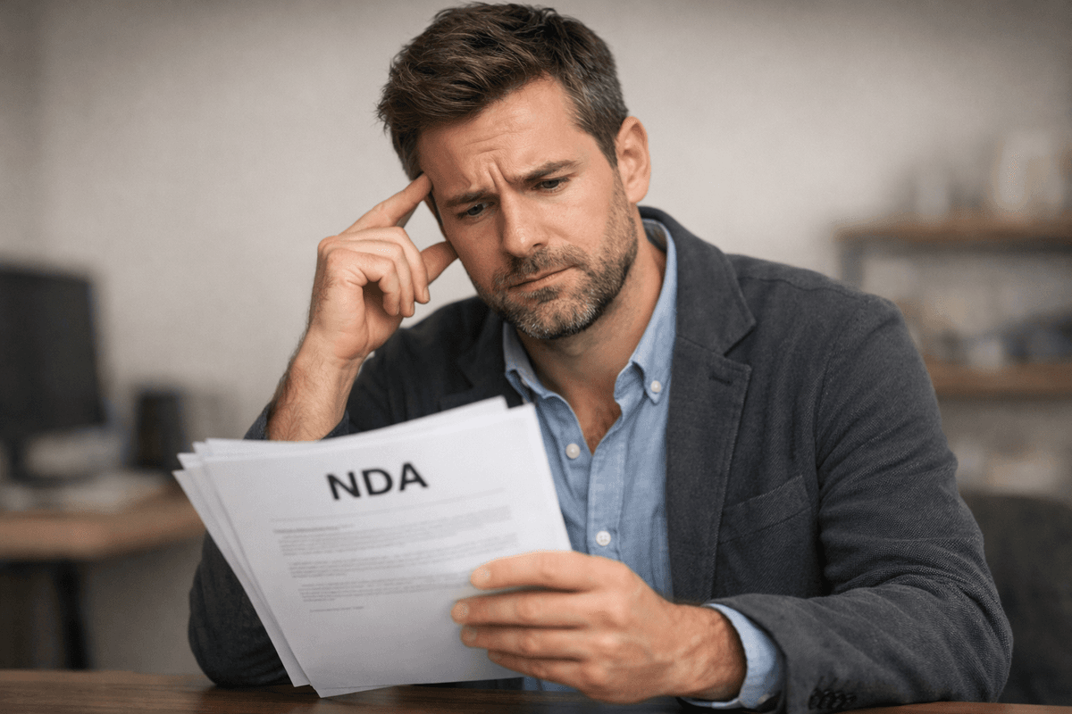 Person confused by an NDA