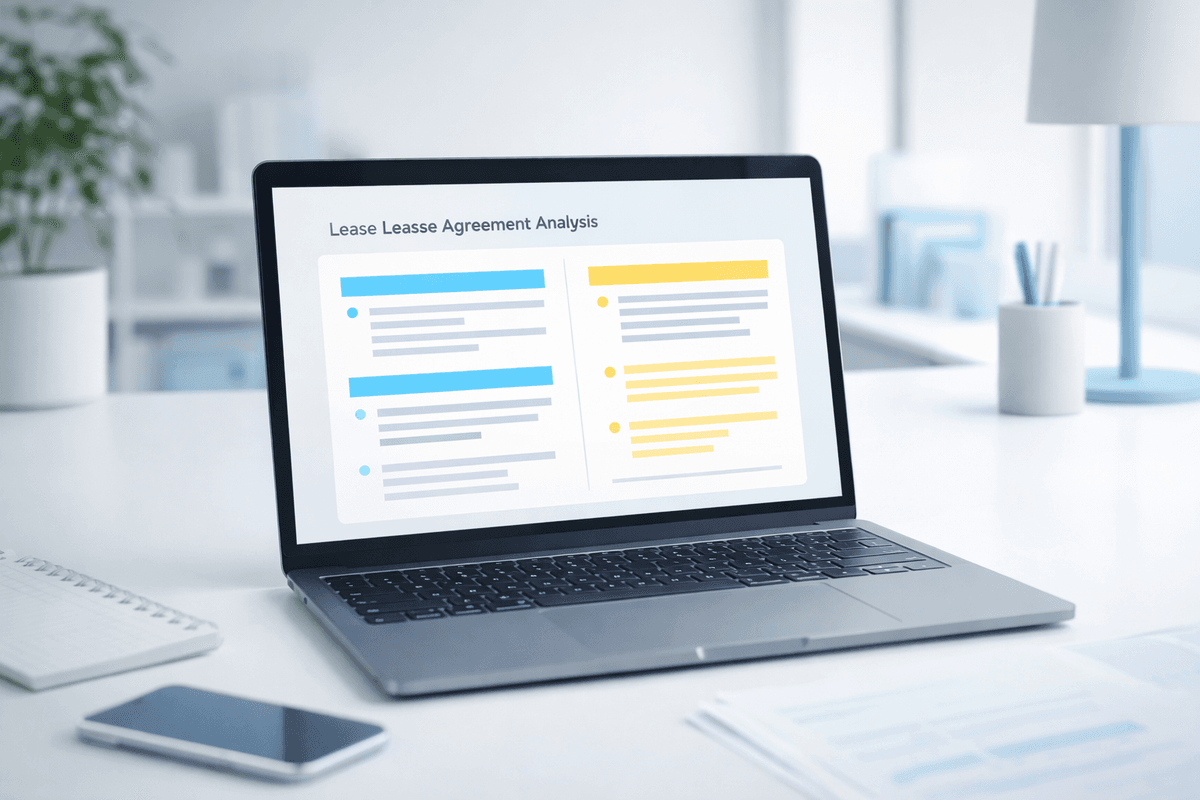 Analyzing lease agreement with Legal Simplifier Person using LegalSimplifier.ai to analyze lease agreement
